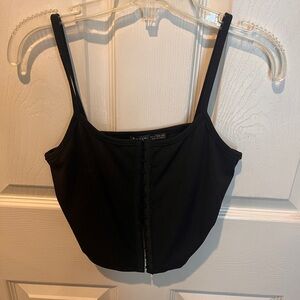 Black Ribbed Camisole Top